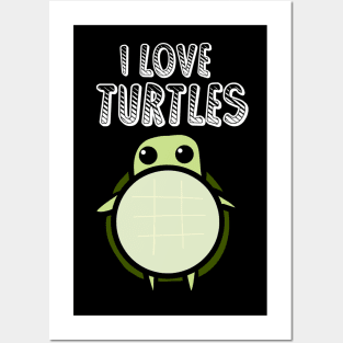 Funny Tshirt I Love Turtles Posters and Art